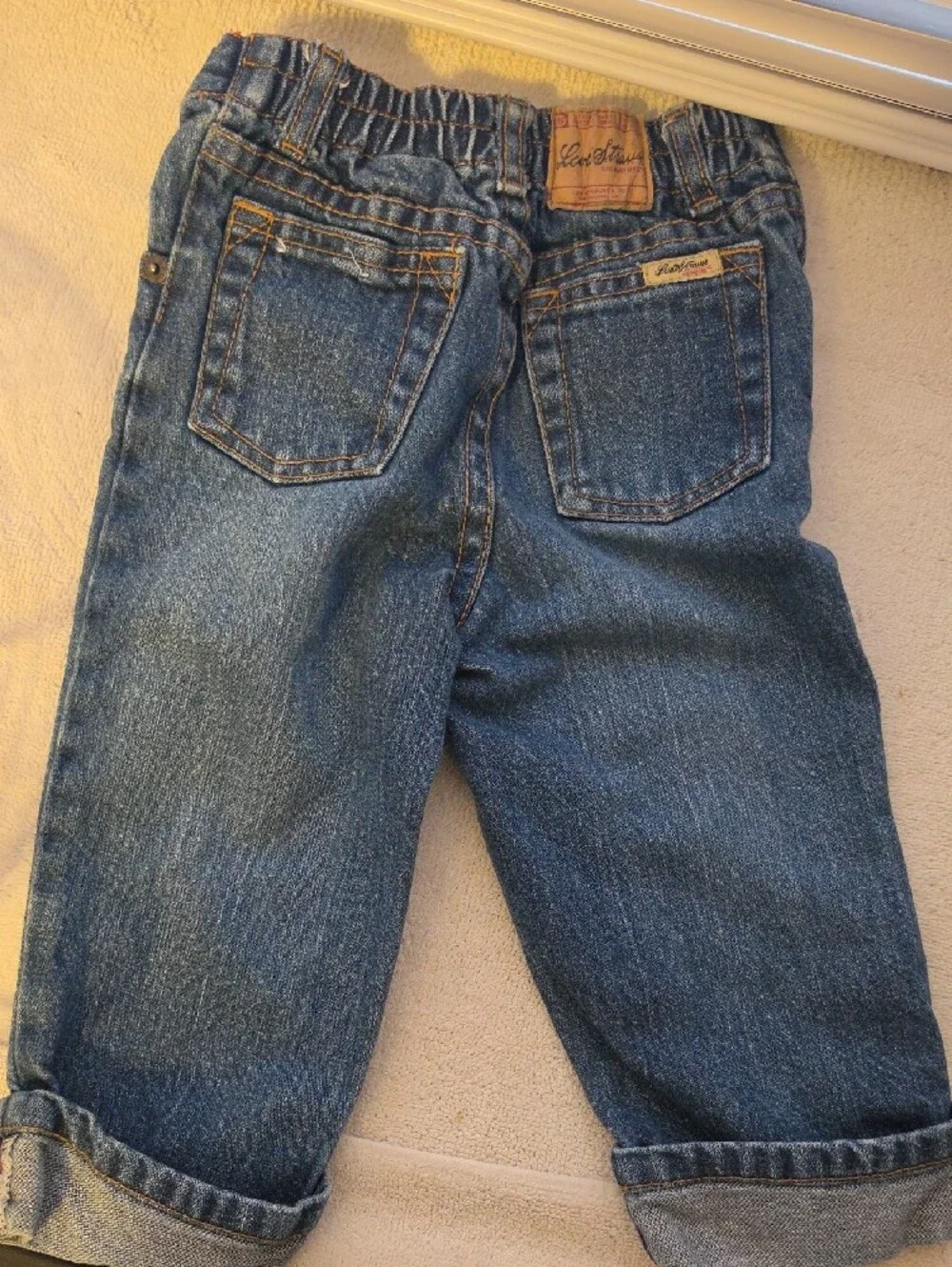 Levis Boys' 18 M Rolled-Cuff Blue Denim Jeans